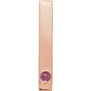 14K Rose Pink Tourmaline Family Engravable Bar Slide Pendant Ref. 16233286