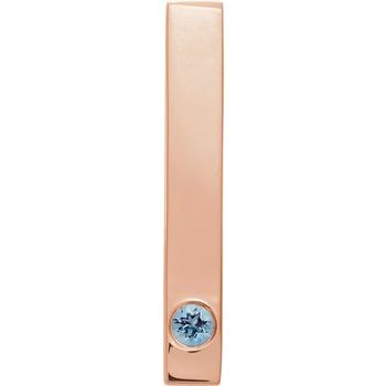 14K Rose Aquamarine Family Engravable Bar Pendant Ref. 16233251