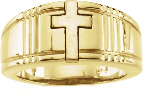 Cross Band – 14K Yellow Gold