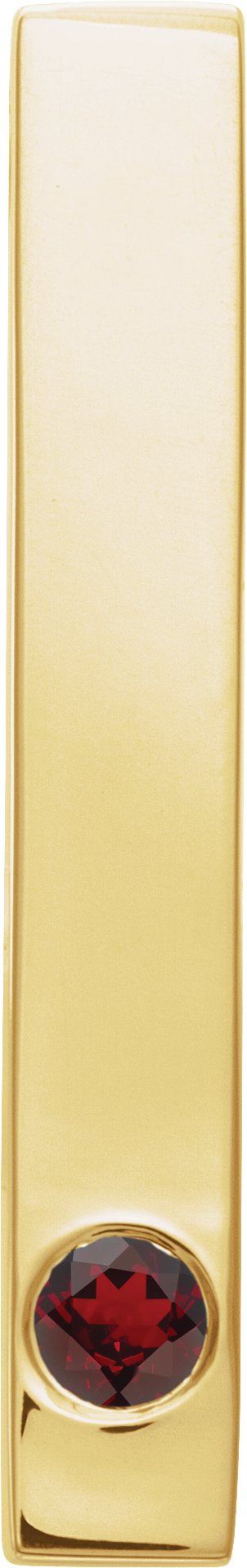 14K Yellow Mozambique Garnet Family Engravable Bar Slide Pendant Ref. 16233240