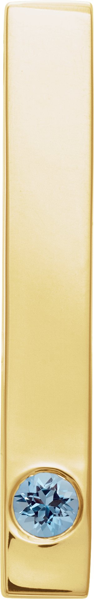 14K Yellow Aquamarine Family Engravable Bar Slide Pendant Ref. 16233250
