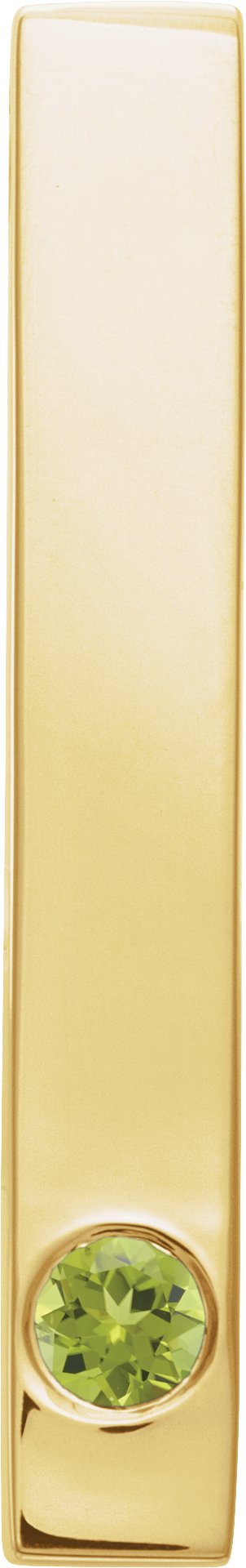 14K Yellow Peridot Family Engravable Bar Slide Pendant Ref. 16233275
