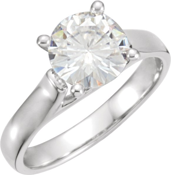 14K White 6 mm Round Forever One™ Lab-Grown Moissanite Solitaire Engagement Ring