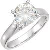 Set 7.5 mm Round Forever One Created Moissanite Solitaire Engagement Ring Ref 13776812
