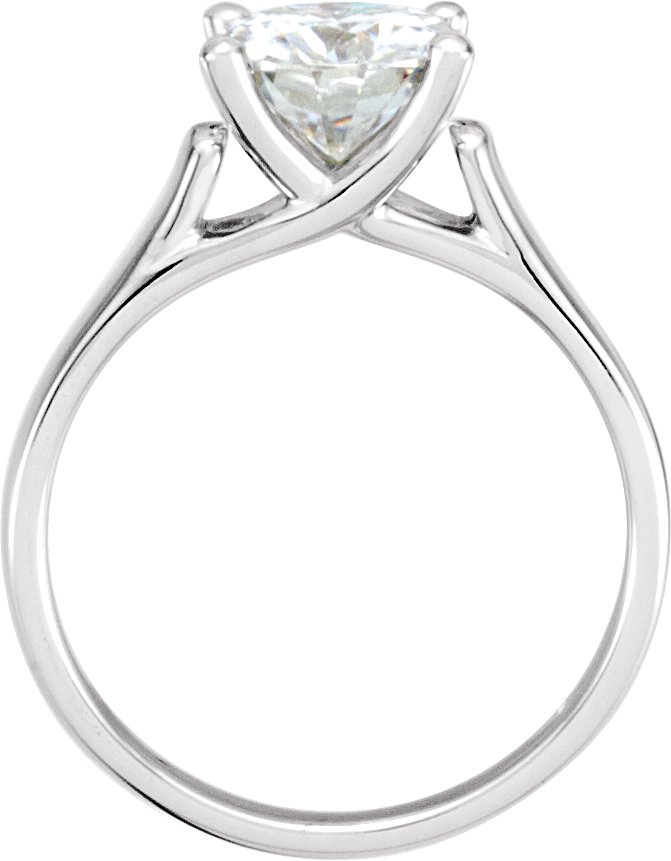 14K White 8 mm Round Forever One™ Lab-Grown Moissanite Solitaire Engagement Ring