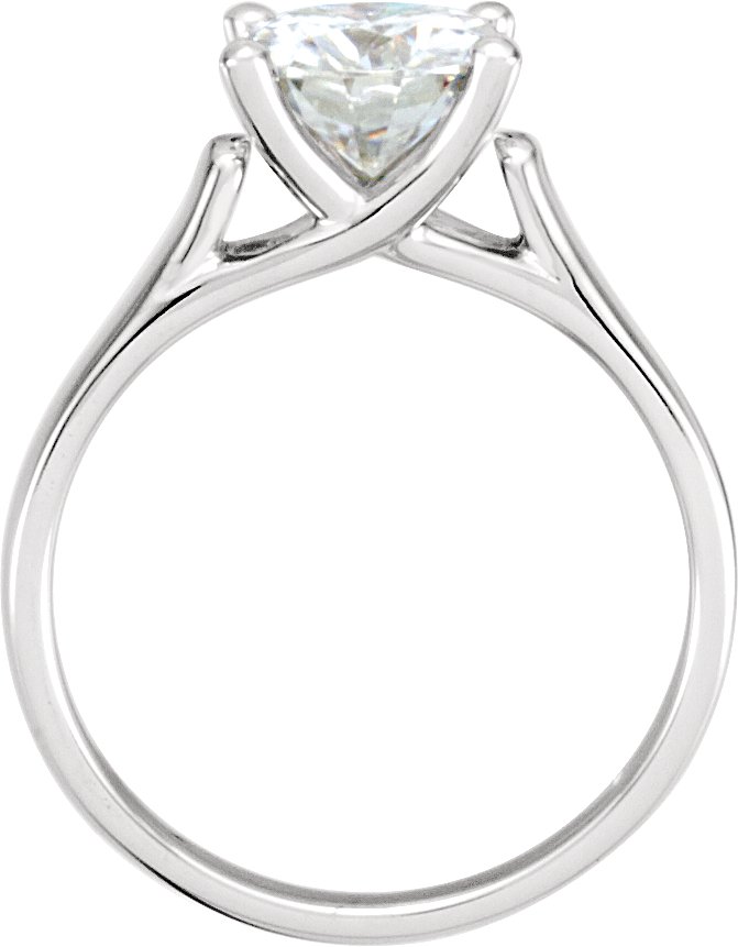 14K White 7.5 mm Round Forever One™ Lab-Grown Moissanite Solitaire Engagement Ring