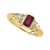 Genuine Ruby and Diamond Ring 6 x 4mm .1 CTW Ref 291787