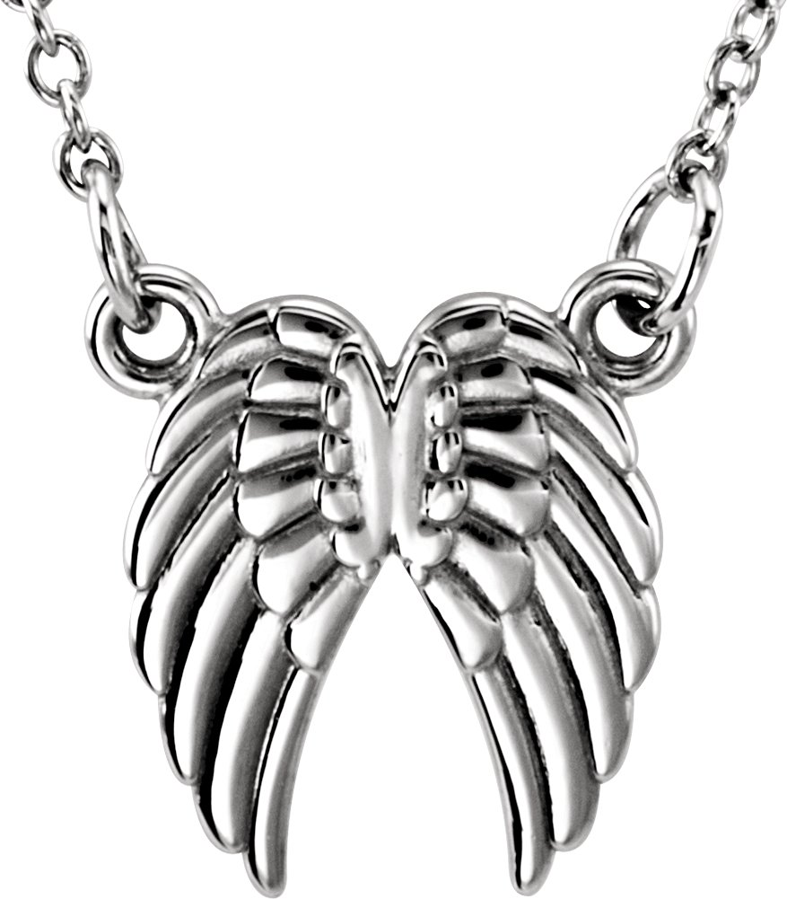 Sterling Silver Tiny Posh® Angel Wings 16-18" Necklace