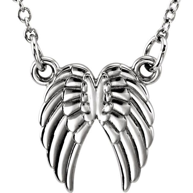 Sterling Silver Tiny Posh® Angel Wings 16-18