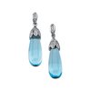 Genuine Swiss Blue Topaz Briolette And Diamond Earrings .38 CTW Ref 975210