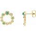 14K Yellow Natural Emerald & 1/8 CTW Natural Diamond Earrings
