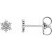 Sterling Silver 5.1x4.5 mm Petite Snowflake Earrings