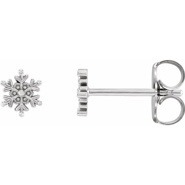 Platinum Snowflake Stud Earrings