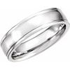 Platinum 6 mm Grooved Band with Satin Finish Size 6