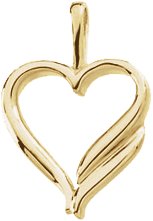 14K Yellow Heart Pendant 