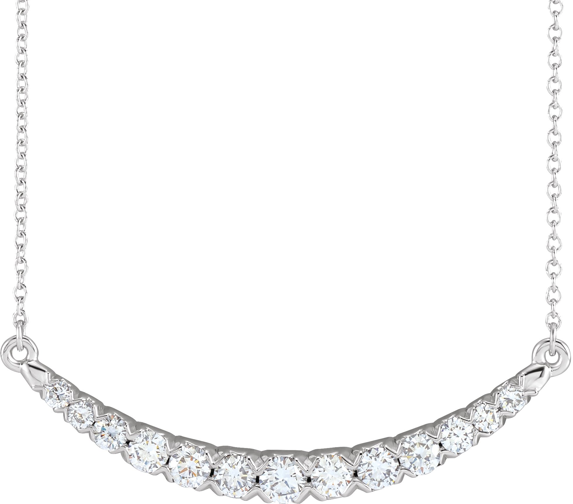 Lab Grown Diamond V-Necklace | MiaDonna 14K White Gold