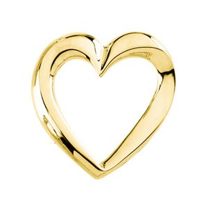 18K Yellow Heart Slide Pendant