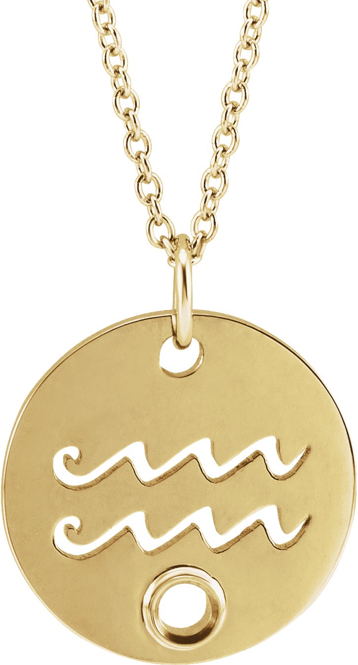 Zodiac Disc Necklace or Pendant