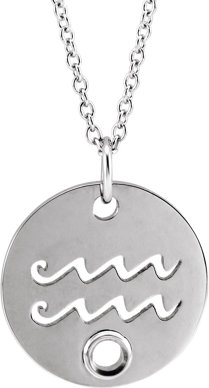 Zodiac Disc Necklace or Pendant