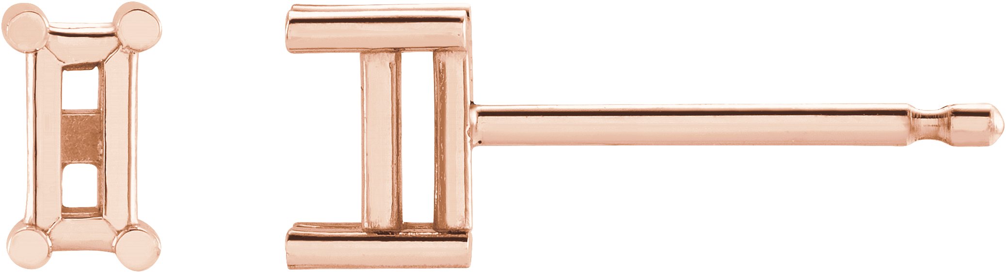 Straight Baguette 4-Prong Stud Earrings