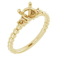 Three-Stone Beaded Engagement Ring
