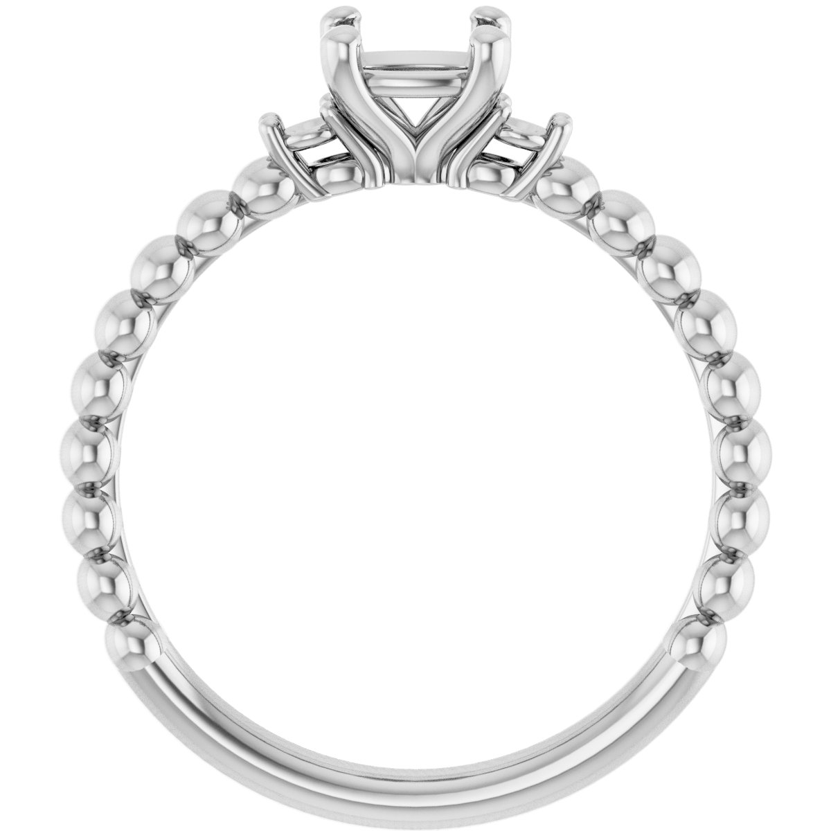 8 mm Square Engagement Ring Mounting view 2