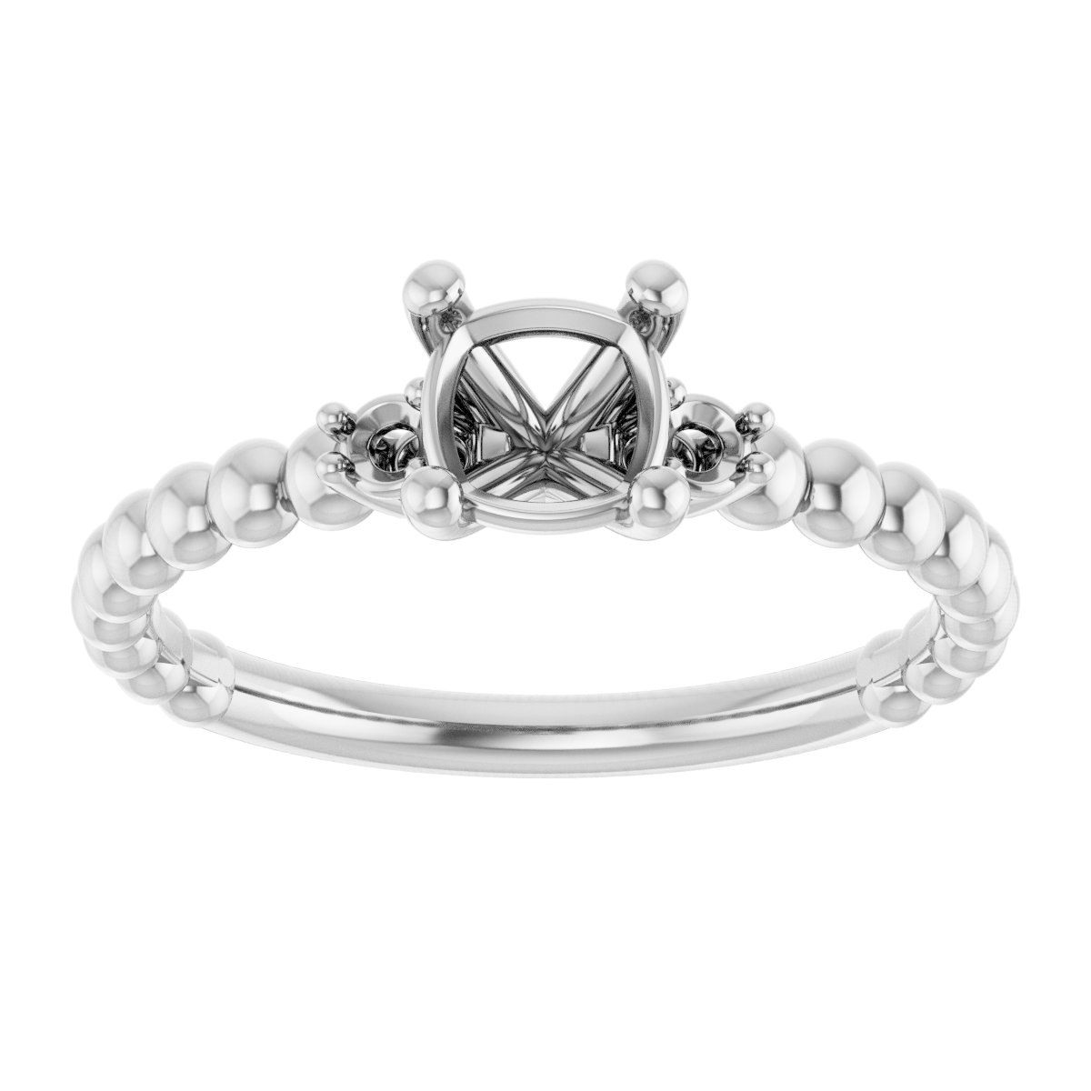 8 mm Square Engagement Ring Mounting view 3