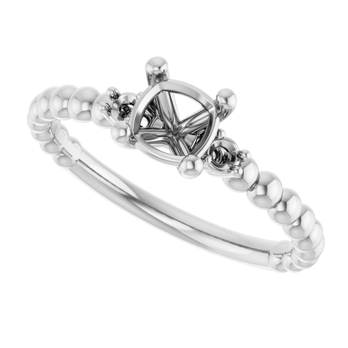 8 mm Square Engagement Ring Mounting view 5