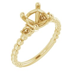 Three-Stone Beaded Engagement Ring