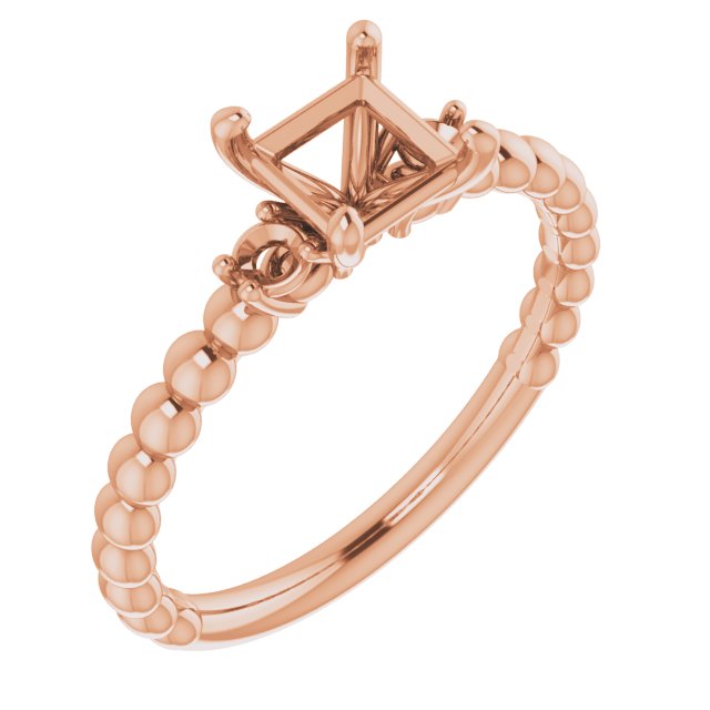 Three-Stone Beaded Engagement Ring