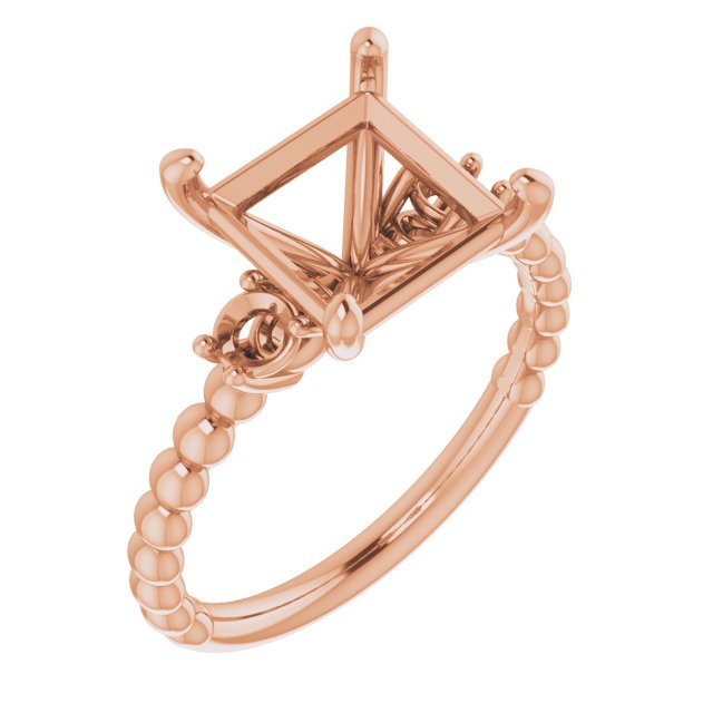 Three-Stone Beaded Engagement Ring