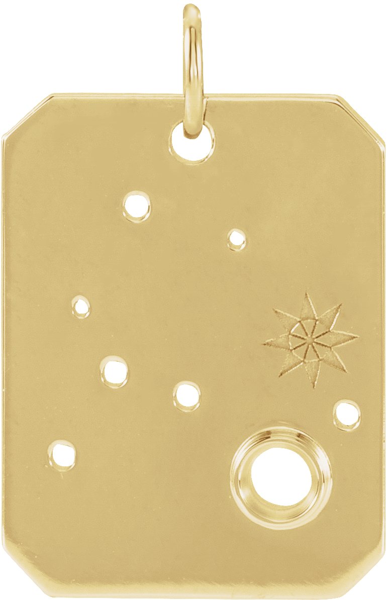 14K Yellow 2.5 mm Round Aquarius Constellation Pendant Mounting