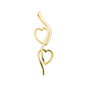 14K Yellow 60.7x16.5 mm Freeform Heart Pendant