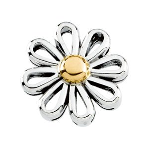 14K White/Yellow Floral Pendant