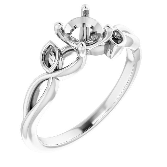 Accented Floral Engagement Ring