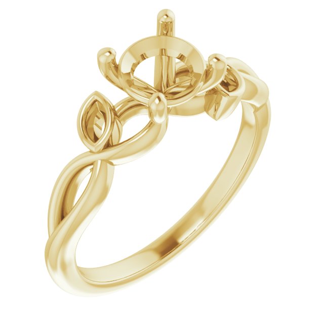 Accented Floral Engagement Ring