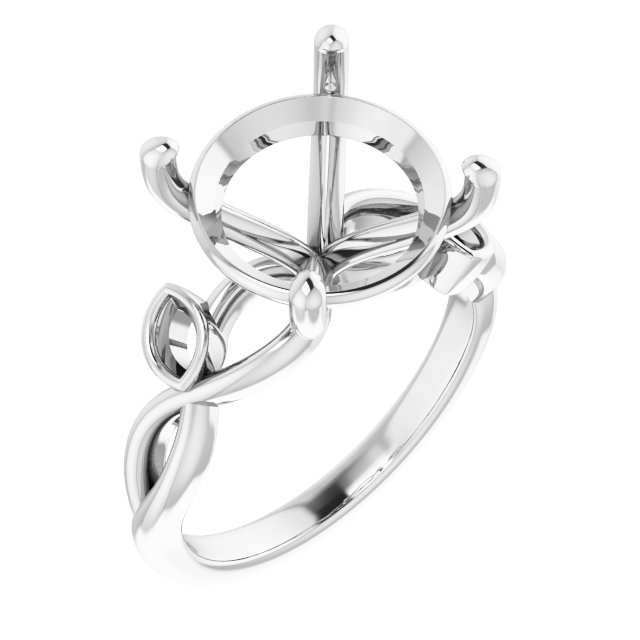 Accented Floral Engagement Ring