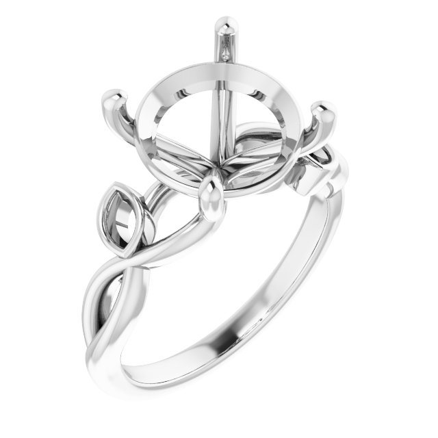 Accented Floral Engagement Ring