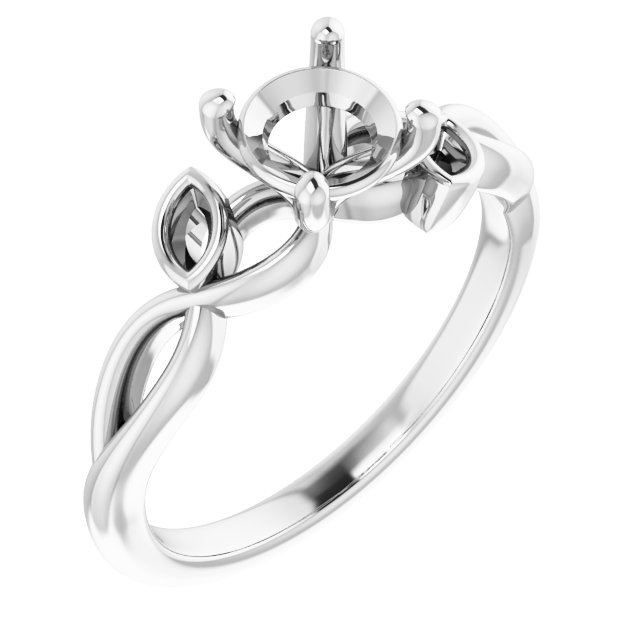 Accented Floral Engagement Ring