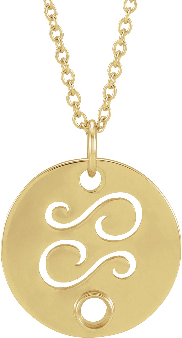 Zodiac Disc Necklace or Pendant