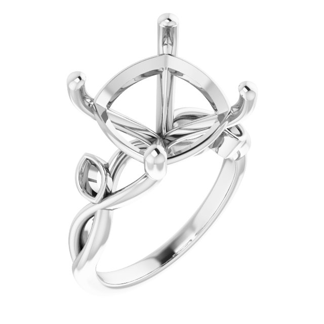 Accented Floral Engagement Ring