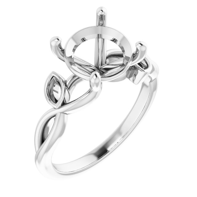 Accented Floral Engagement Ring