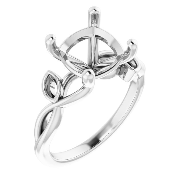 Accented Floral Engagement Ring