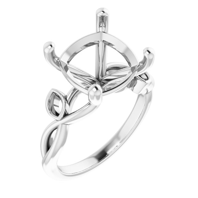 Accented Floral Engagement Ring