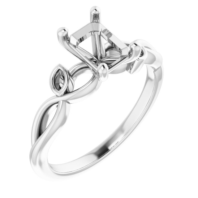 Accented Floral Engagement Ring