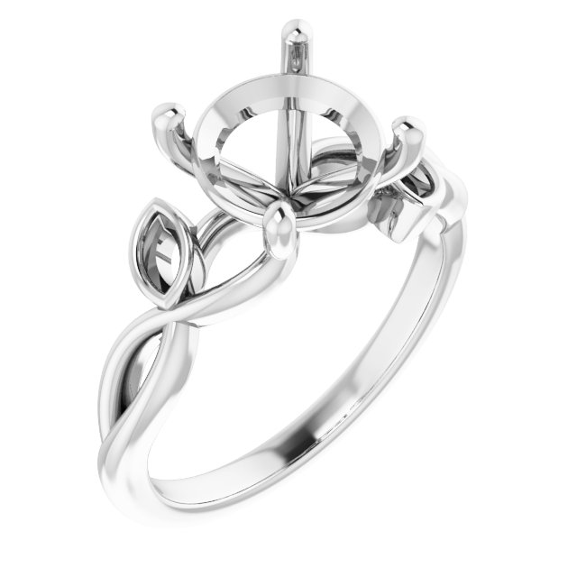 Accented Floral Engagement Ring