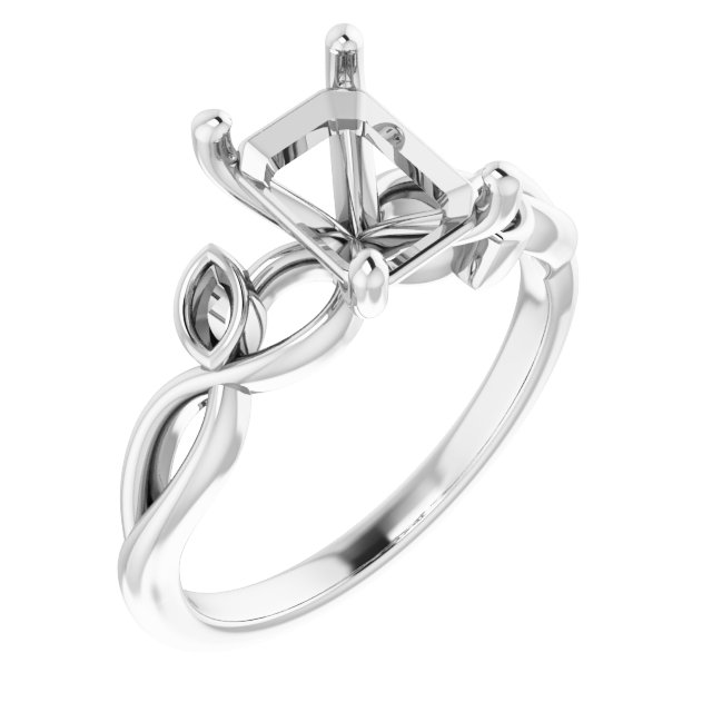 Accented Floral Engagement Ring