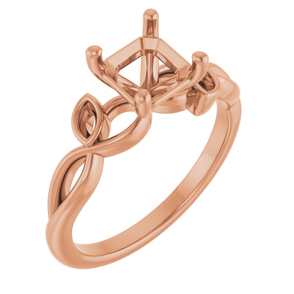 Accented Floral Engagement Ring