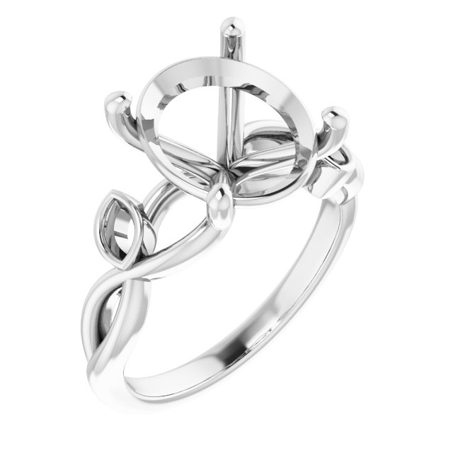 Accented Floral Engagement Ring