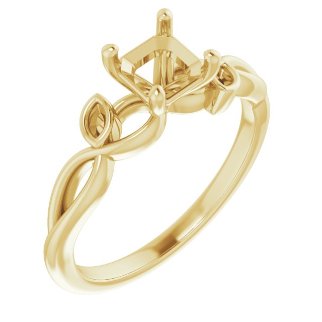 Accented Floral Engagement Ring
